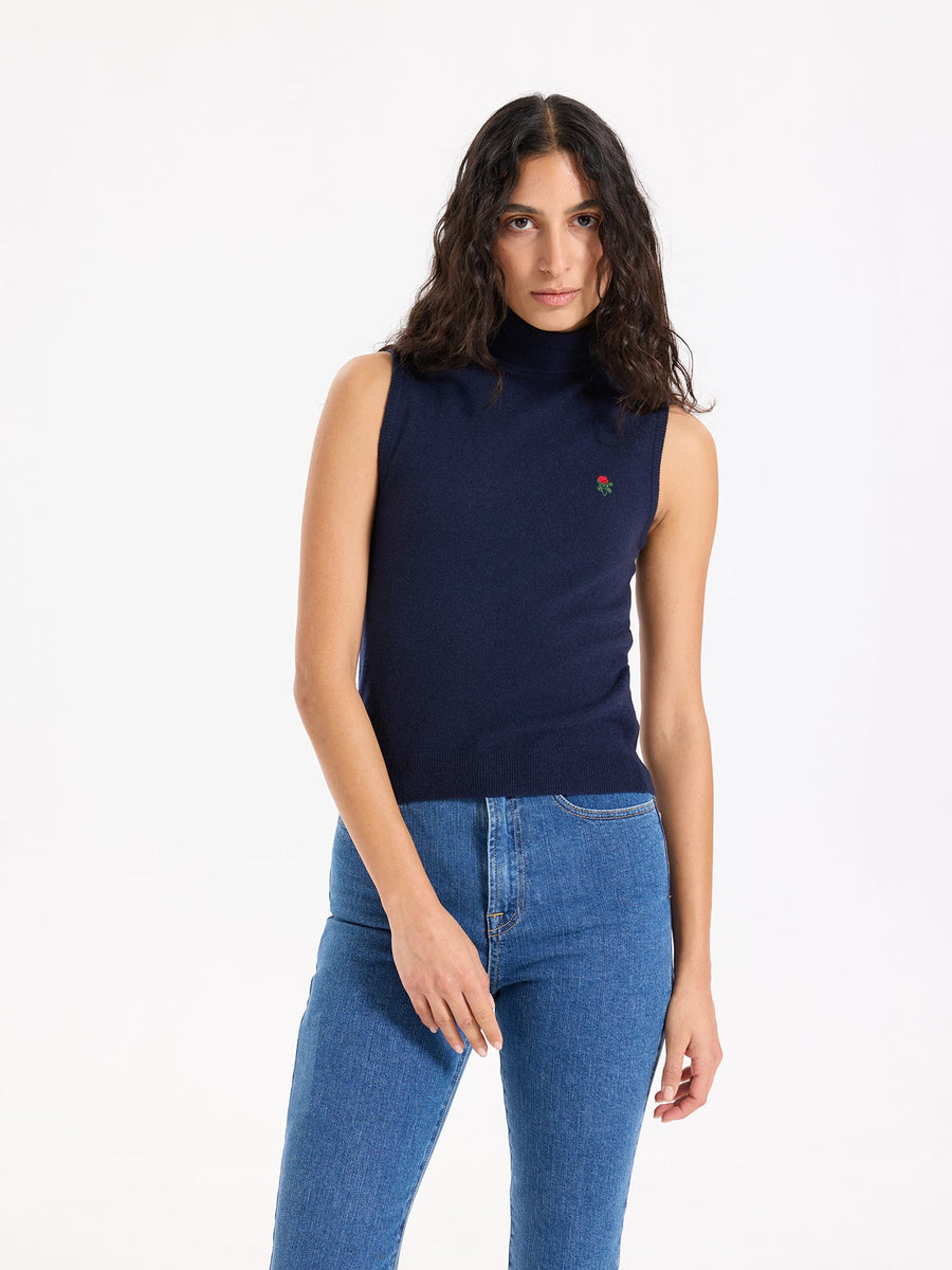 Lover's Knot Wool Cashmere Turtleneck Top