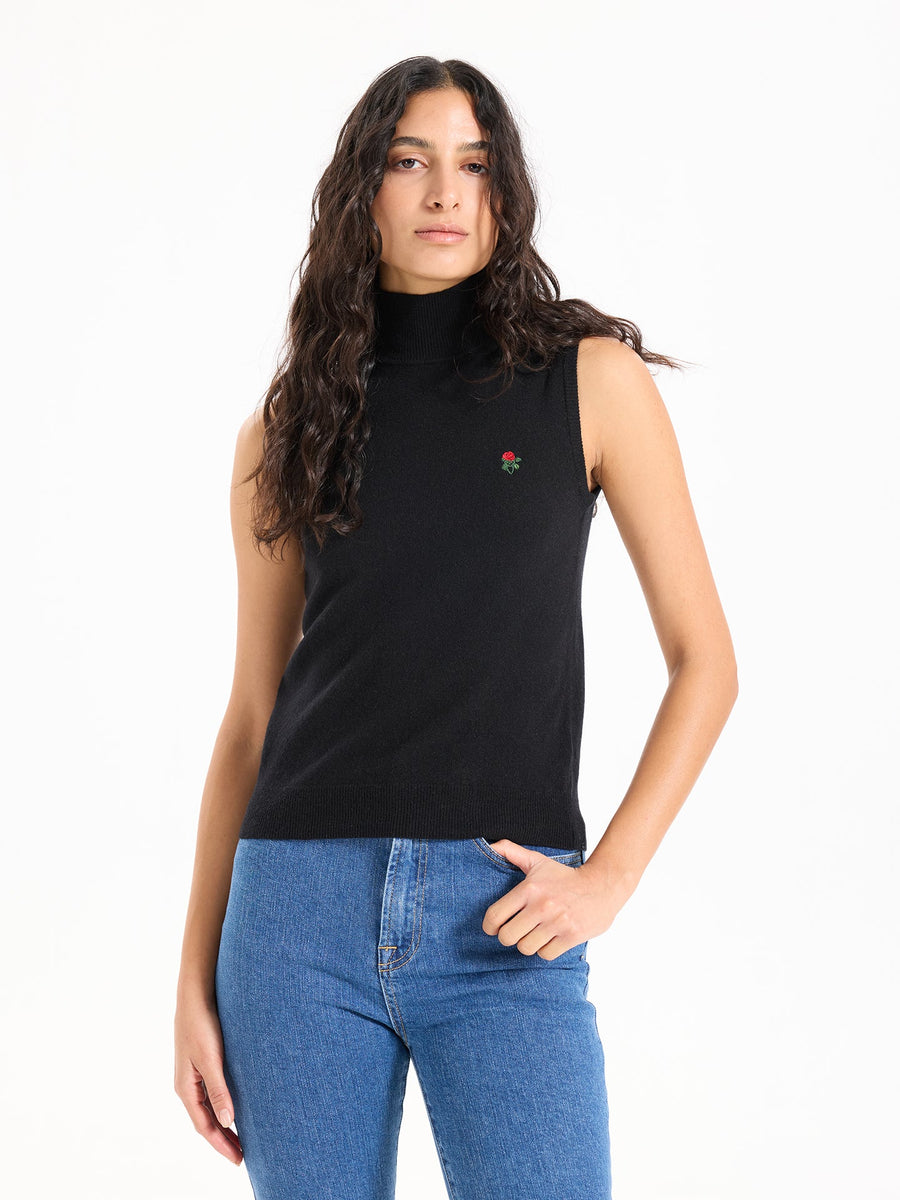 Lover's Knot Wool Cashmere Turtleneck Top