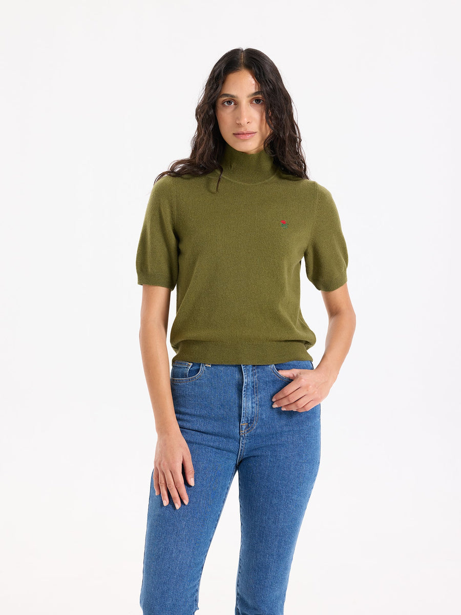 Lover's Knot Wool Cashmere Turtleneck Sweater