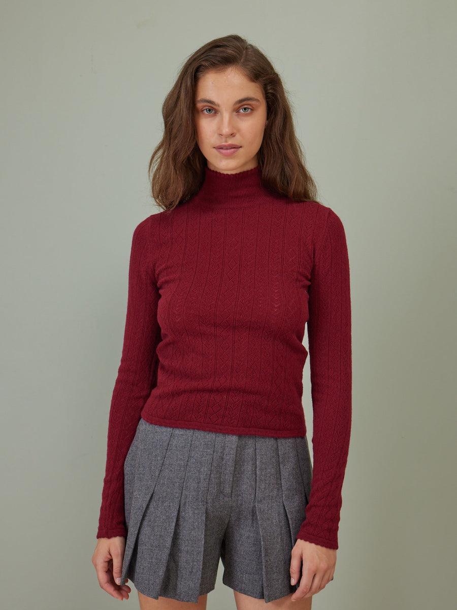 Hearts in a Row Knit Turtleneck