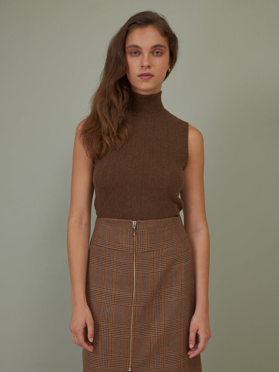 Hearts in a Row Knit Sleeveless Turtleneck