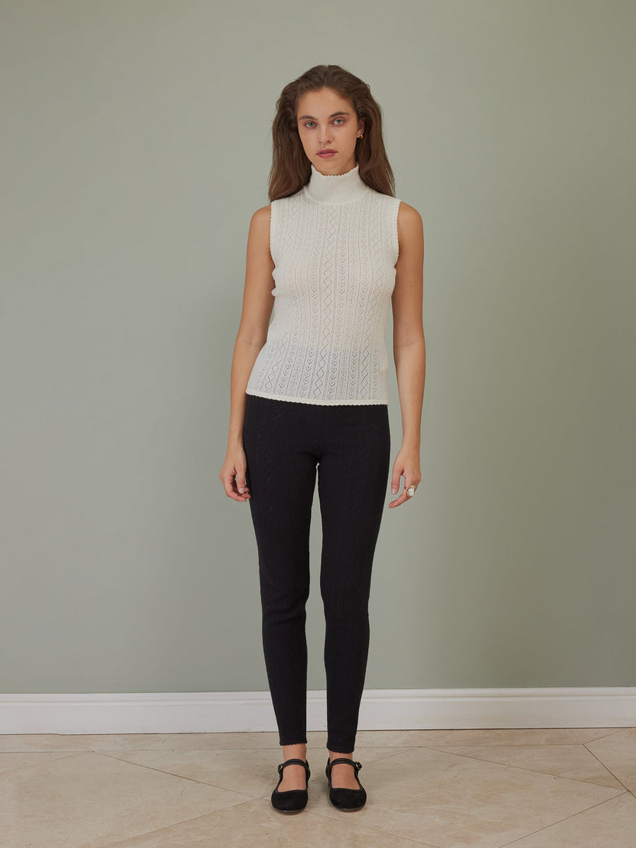 Hearts in a Row Knit Sleeveless Turtleneck