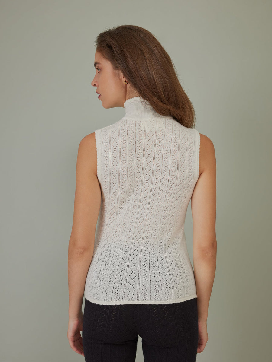 Hearts in a Row Knit Sleeveless Turtleneck