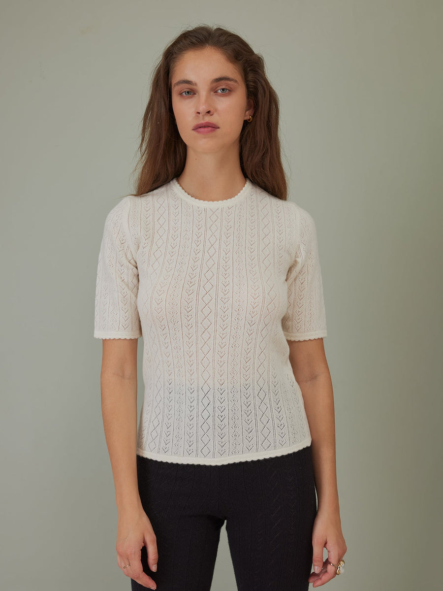 Hearts in a Row Short Sleeve Knit Top