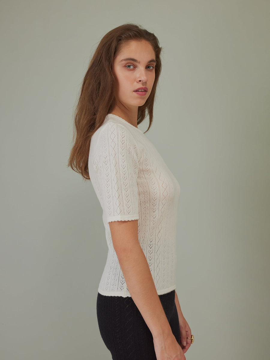 Hearts in a Row Short Sleeve Knit Top