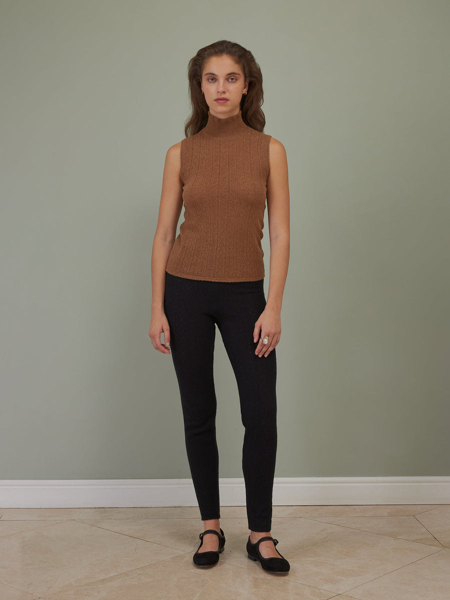 Hearts in a Row Knit Sleeveless Turtleneck