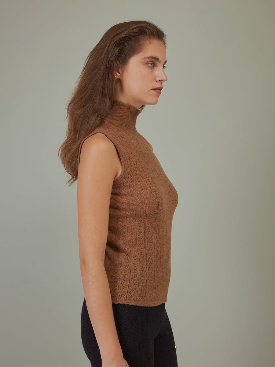 Hearts in a Row Knit Sleeveless Turtleneck