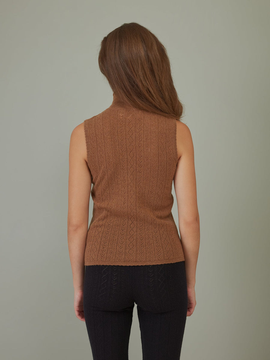 Hearts in a Row Knit Sleeveless Turtleneck