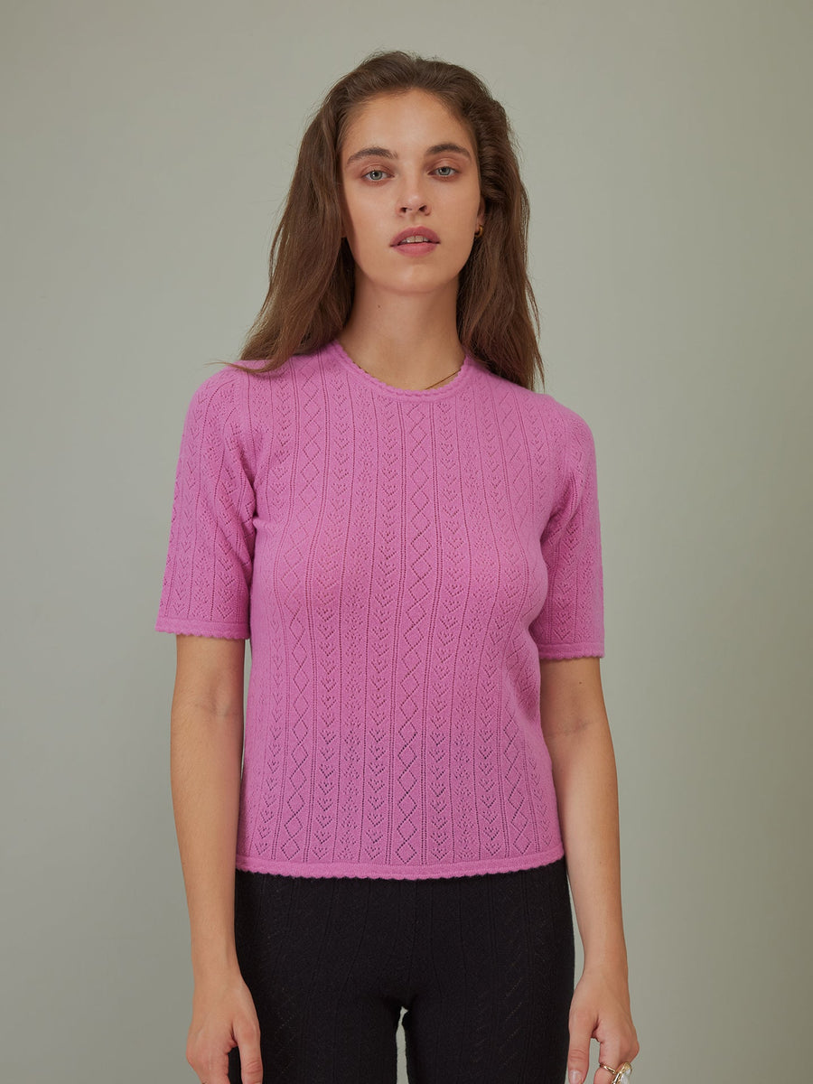 Hearts in a Row Short Sleeve Knit Top