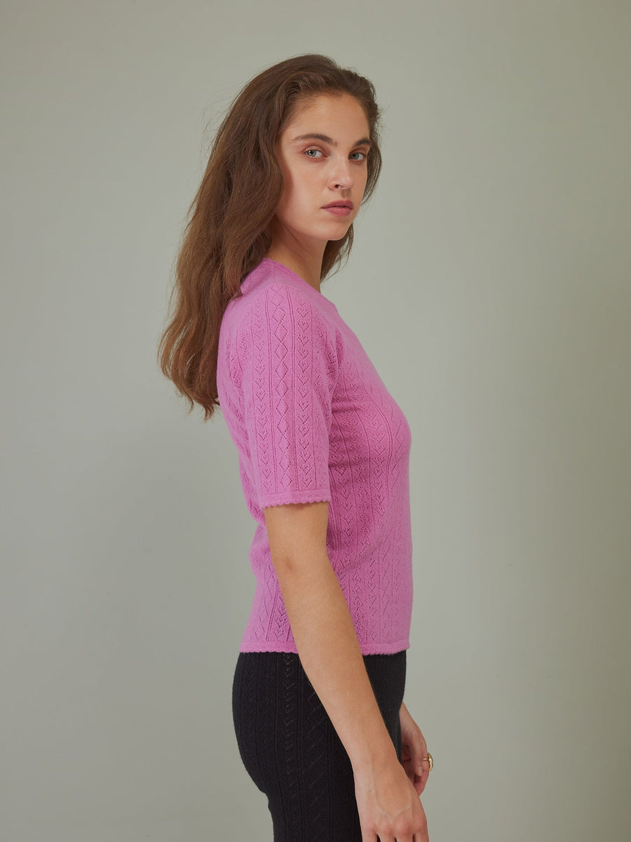 Hearts in a Row Short Sleeve Knit Top