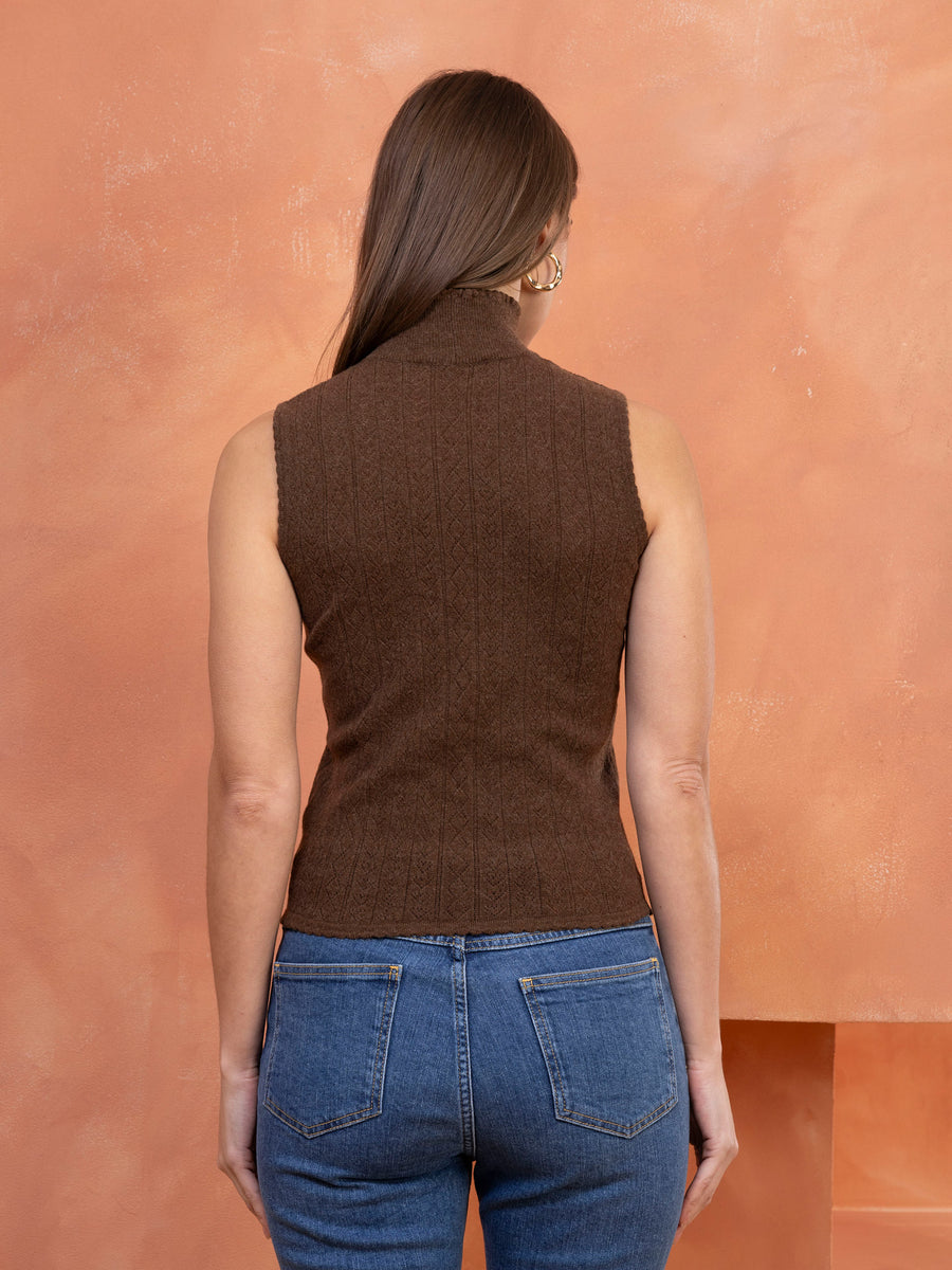 Hearts in a Row Knit Sleeveless Turtleneck