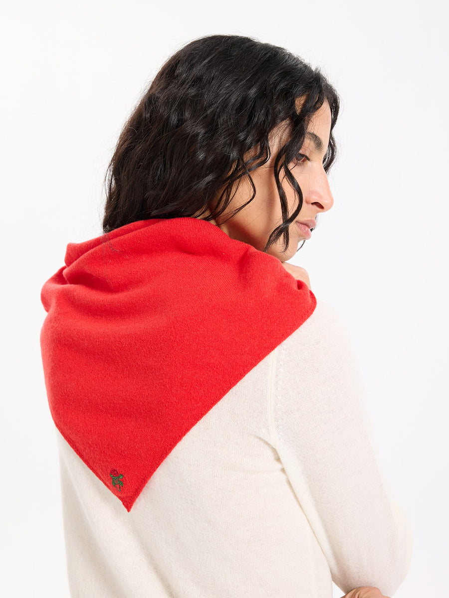 Lover's Knot Wool Cashmere Bandana Scarf