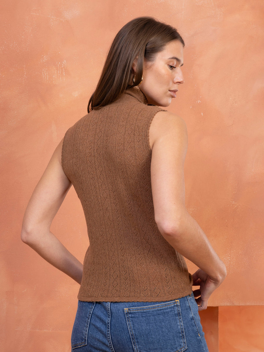 Hearts in a Row Knit Sleeveless Turtleneck