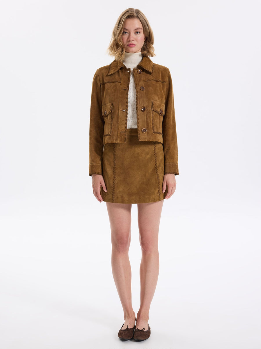 Border Leather Skirt