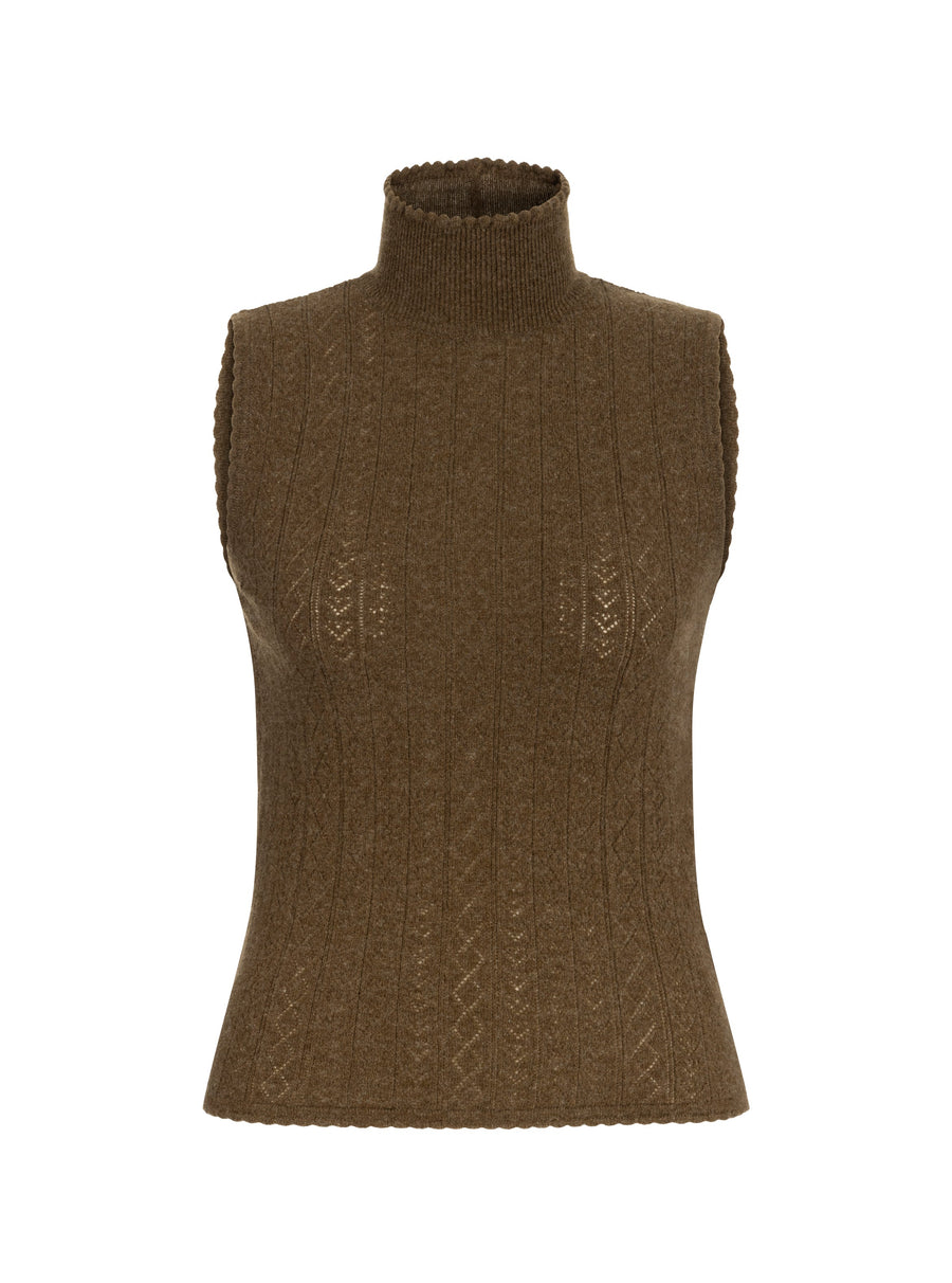 Hearts in a Row Knit Sleeveless Turtleneck