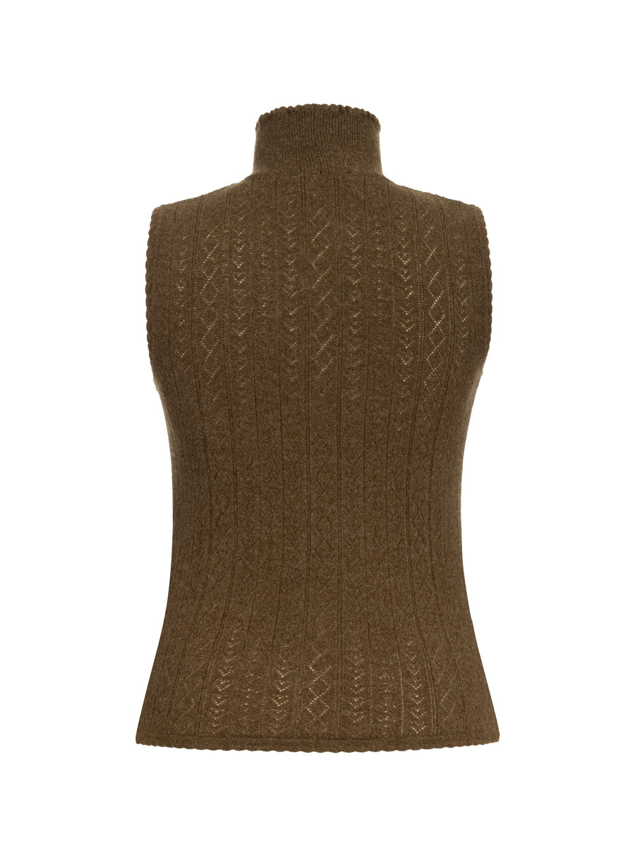 Hearts in a Row Knit Sleeveless Turtleneck