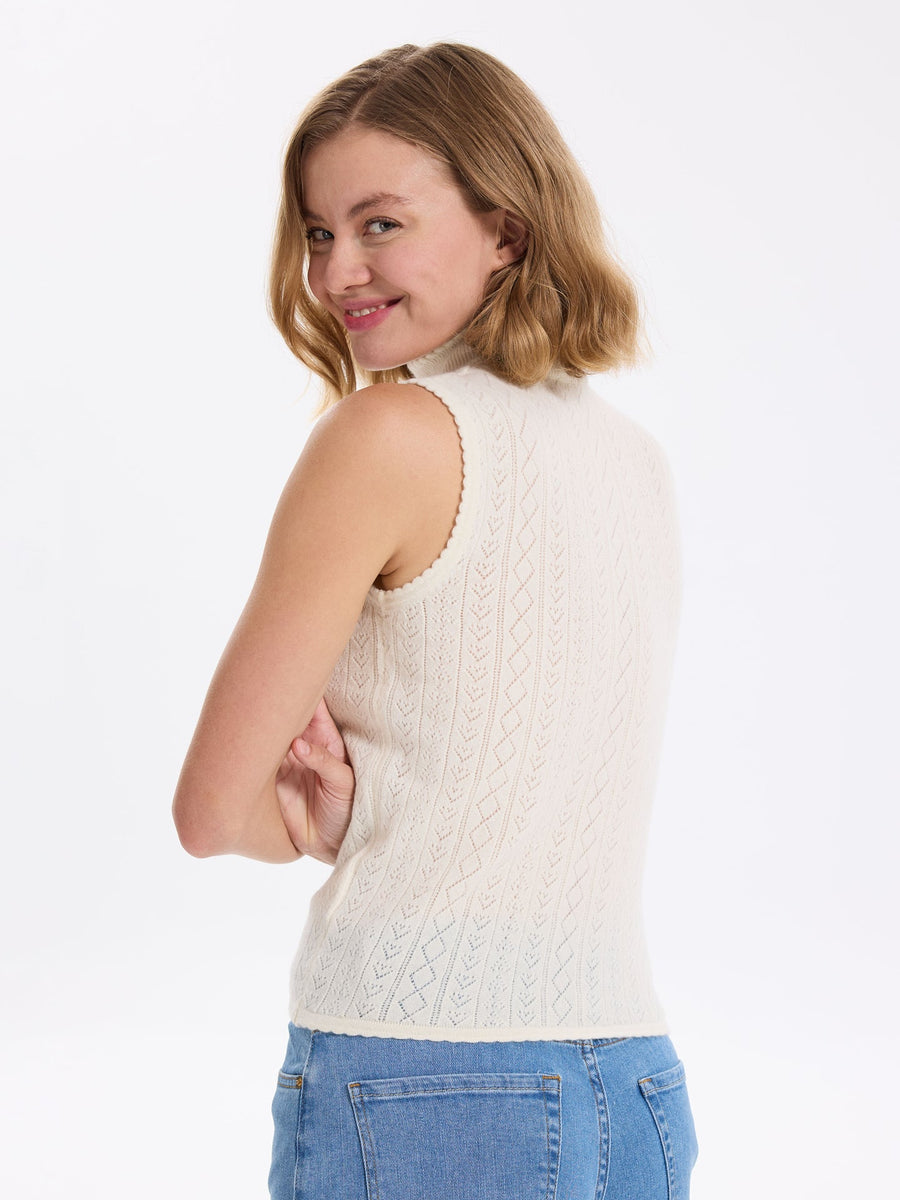 Hearts in a Row Knit Sleeveless Turtleneck