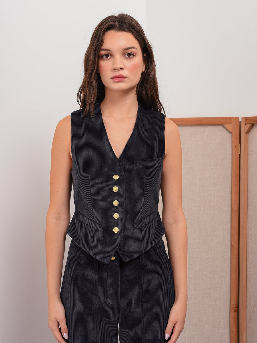 Wild Rose Corduroy Vest