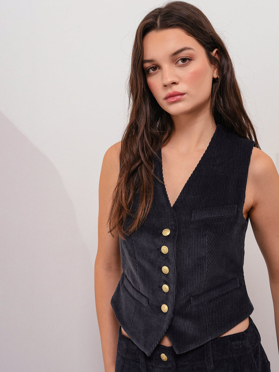 Wild Rose Corduroy Vest