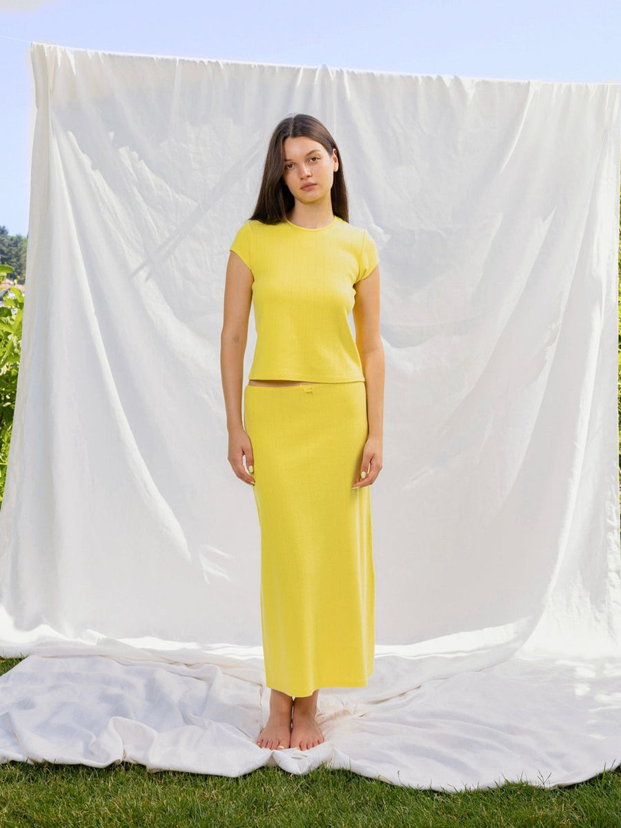 Hearts in a Row Organic Cotton Midi Skirt