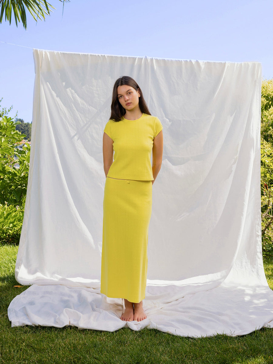 Hearts in a Row Organic Cotton Midi Skirt