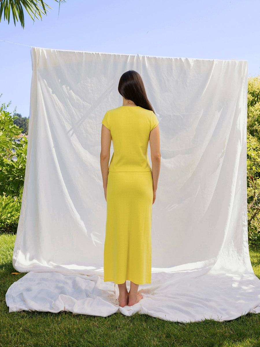Hearts in a Row Organic Cotton Midi Skirt