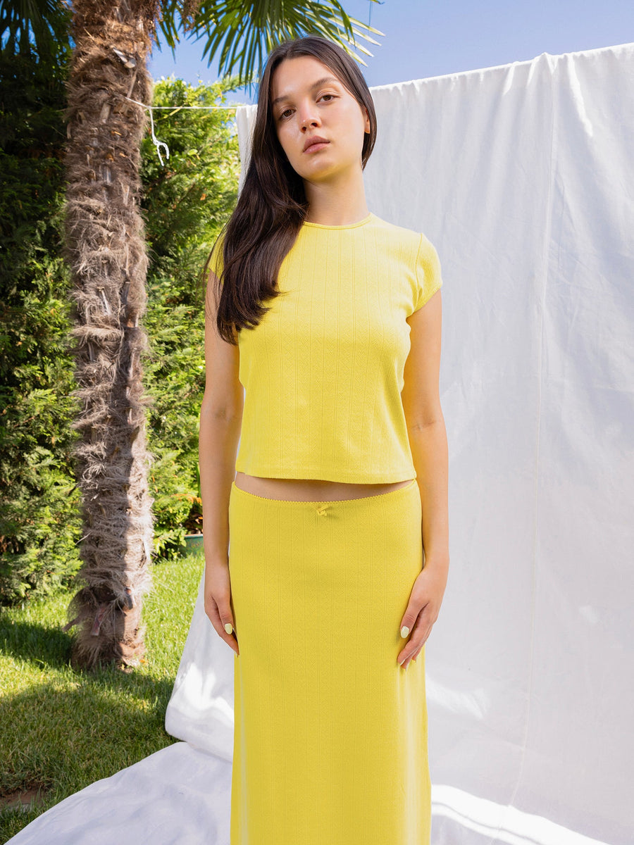 Hearts in a Row Organic Cotton Midi Skirt