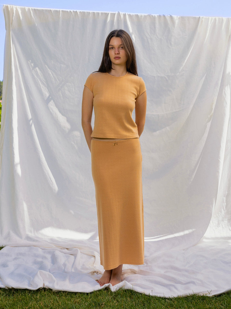 Hearts in a Row Organic Cotton Midi Skirt