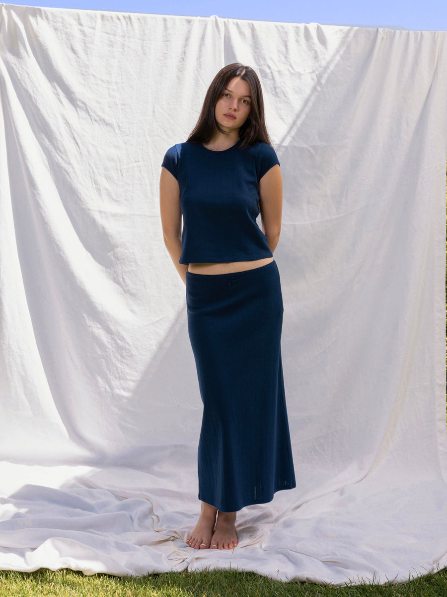 Hearts in a Row Organic Cotton Midi Skirt