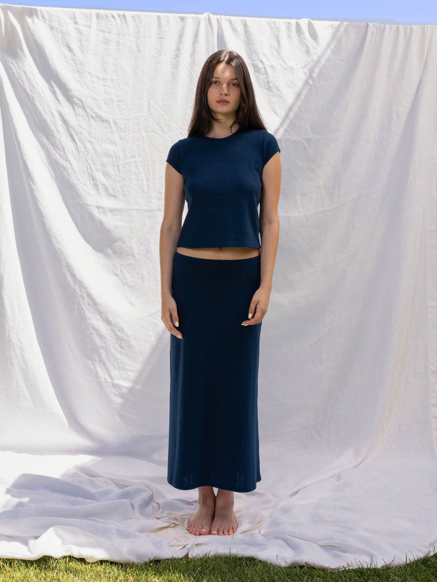 Hearts in a Row Organic Cotton Midi Skirt