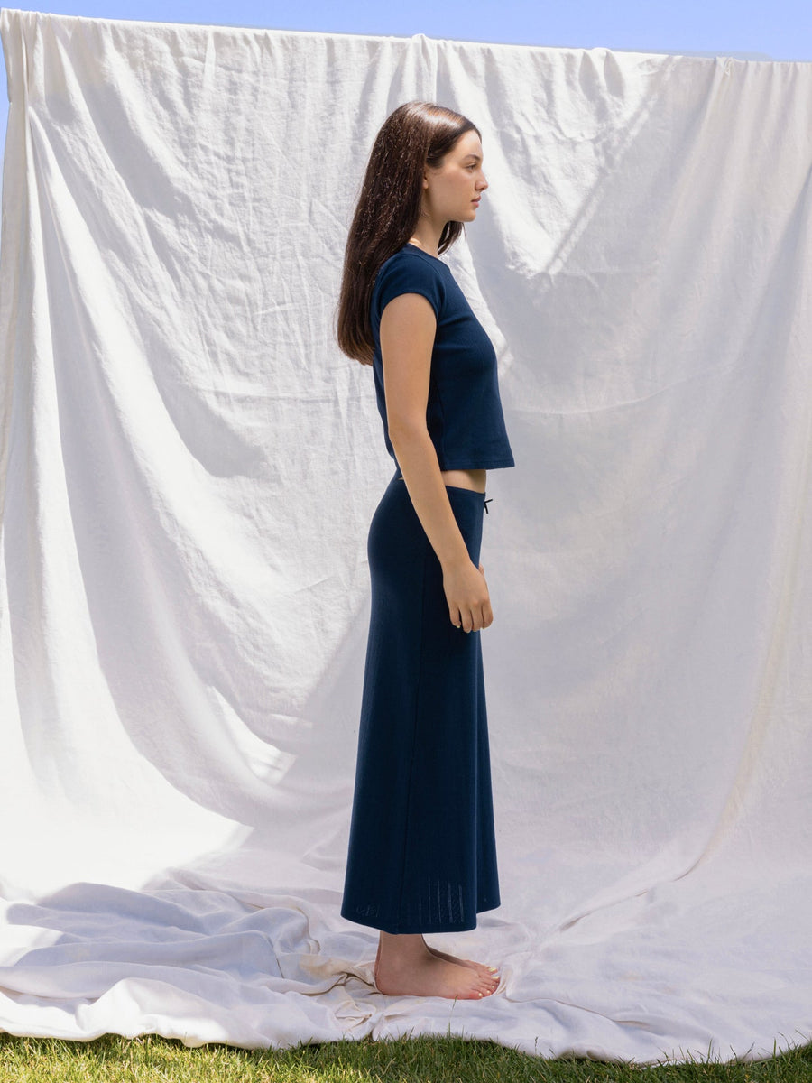 Hearts in a Row Organic Cotton Midi Skirt