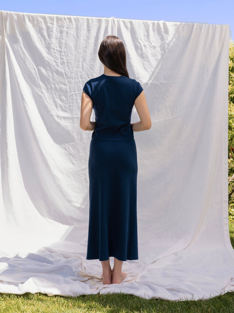 Hearts in a Row Organic Cotton Midi Skirt