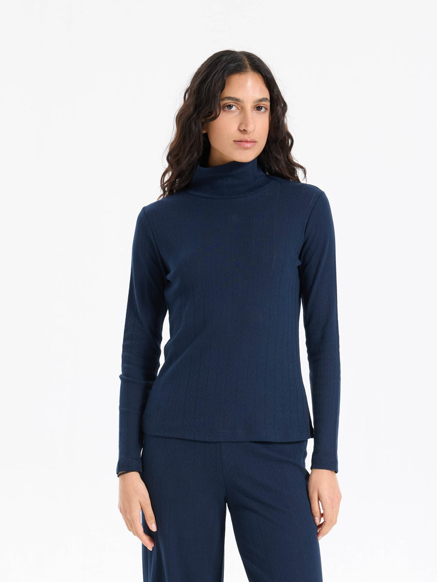 Hearts in a Row Long Sleeve Turtleneck