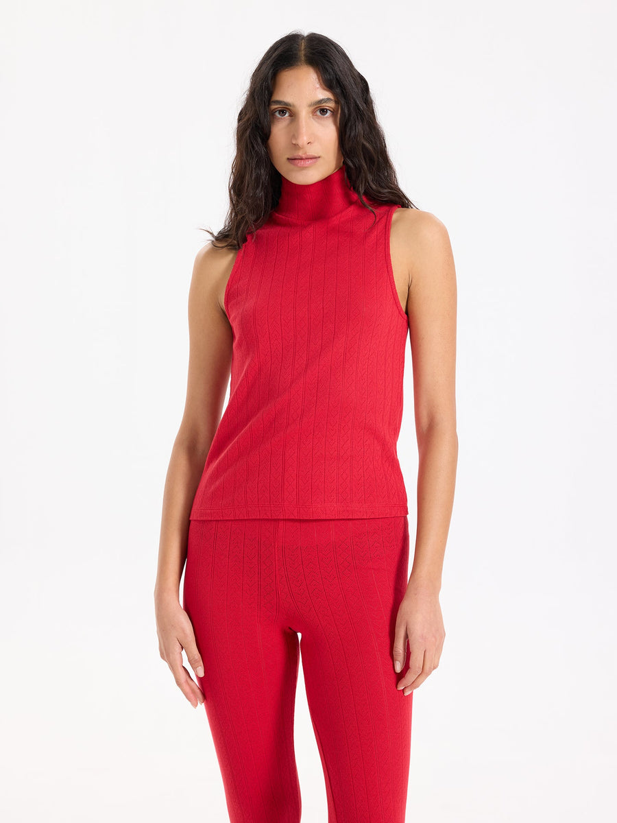 Hearts in a Row Sleeveless Turtleneck