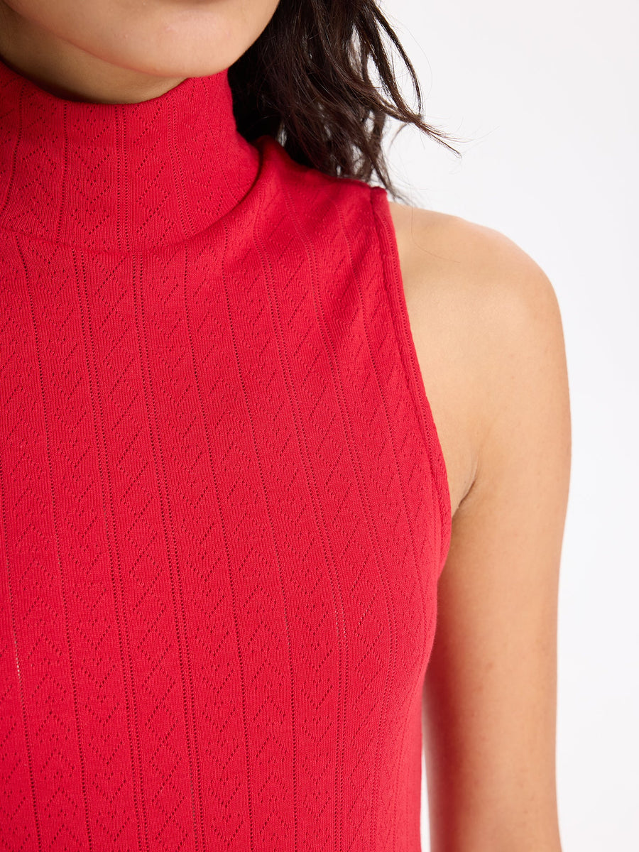 Hearts in a Row Sleeveless Turtleneck
